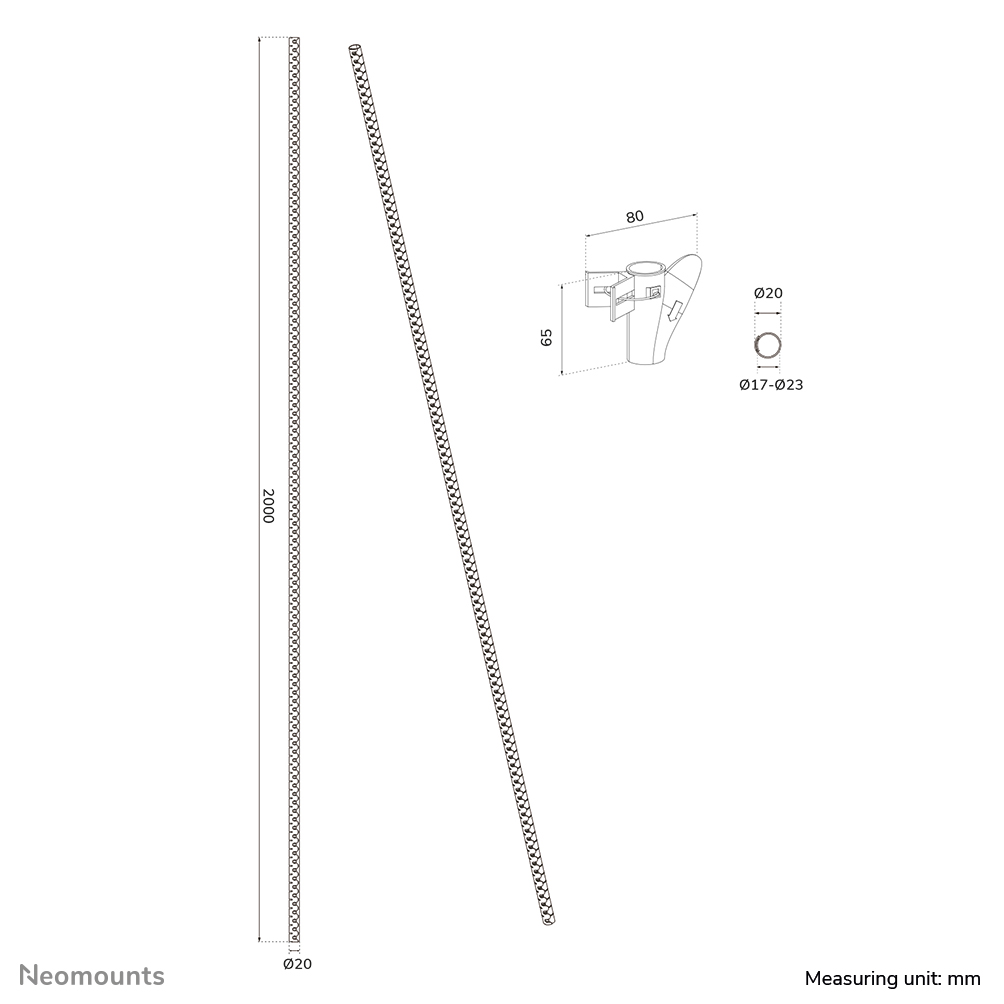 Neomounts ADS06-141WH Organizador para cables - para 1-4 cables - universal